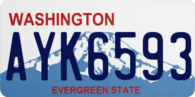 WA license plate AYK6593
