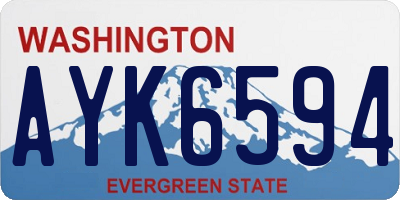 WA license plate AYK6594