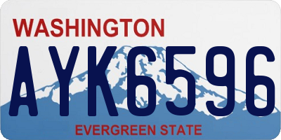 WA license plate AYK6596
