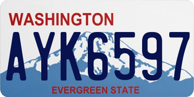 WA license plate AYK6597