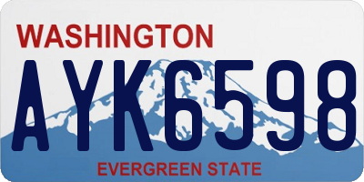 WA license plate AYK6598