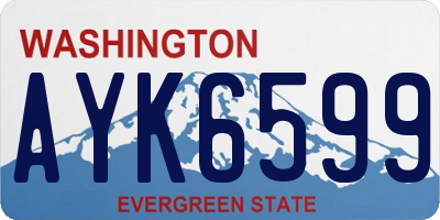 WA license plate AYK6599