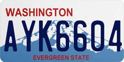 WA license plate AYK6604