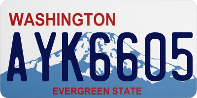 WA license plate AYK6605