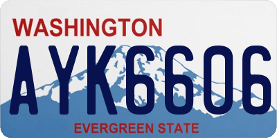 WA license plate AYK6606
