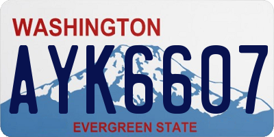 WA license plate AYK6607