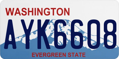 WA license plate AYK6608