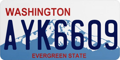 WA license plate AYK6609