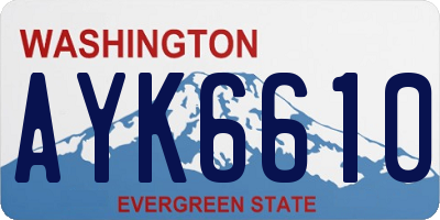 WA license plate AYK6610