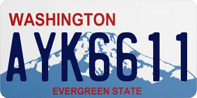 WA license plate AYK6611