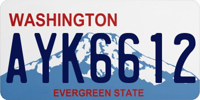 WA license plate AYK6612