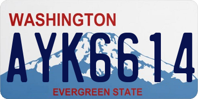 WA license plate AYK6614
