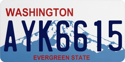 WA license plate AYK6615