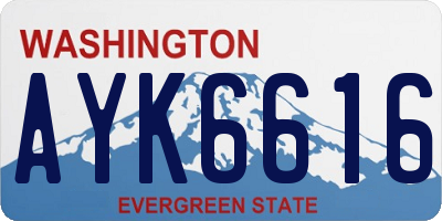 WA license plate AYK6616