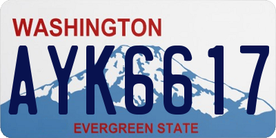 WA license plate AYK6617