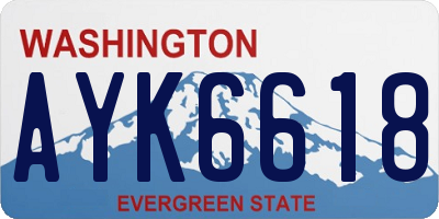 WA license plate AYK6618