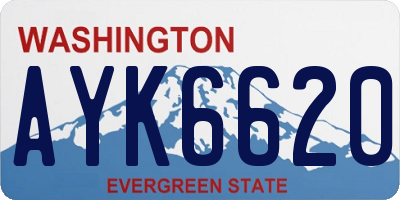 WA license plate AYK6620