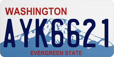WA license plate AYK6621