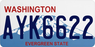WA license plate AYK6622