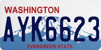 WA license plate AYK6623