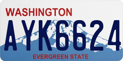 WA license plate AYK6624