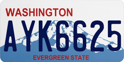 WA license plate AYK6625