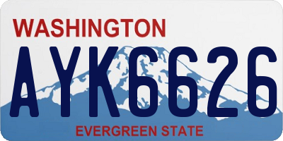WA license plate AYK6626