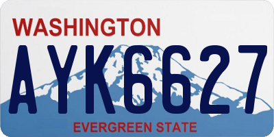WA license plate AYK6627