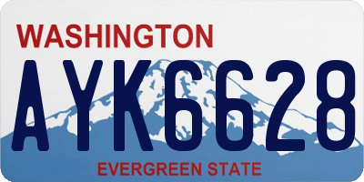 WA license plate AYK6628