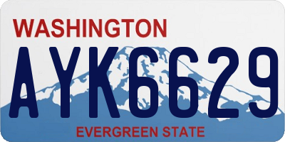 WA license plate AYK6629
