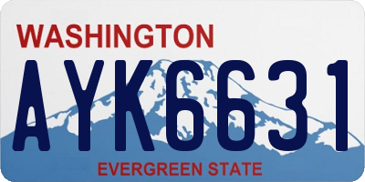 WA license plate AYK6631