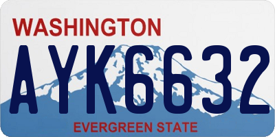WA license plate AYK6632