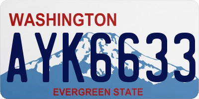 WA license plate AYK6633
