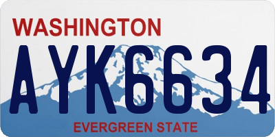 WA license plate AYK6634