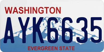 WA license plate AYK6635