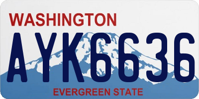 WA license plate AYK6636