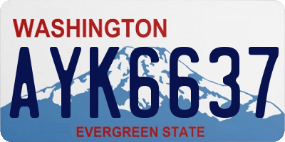 WA license plate AYK6637