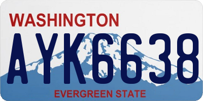 WA license plate AYK6638