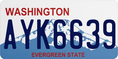 WA license plate AYK6639