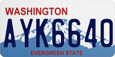 WA license plate AYK6640
