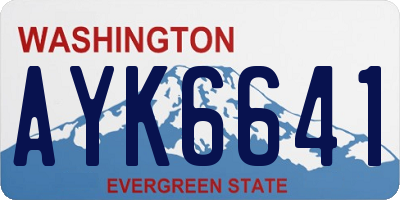 WA license plate AYK6641