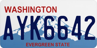 WA license plate AYK6642