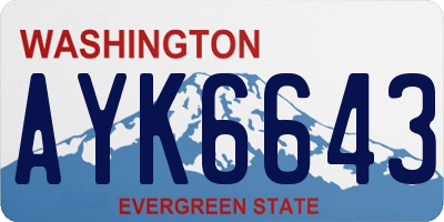 WA license plate AYK6643