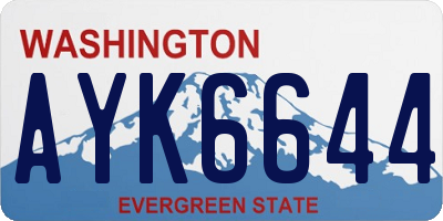 WA license plate AYK6644