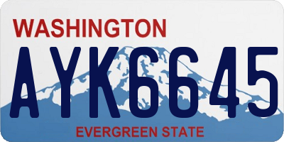 WA license plate AYK6645
