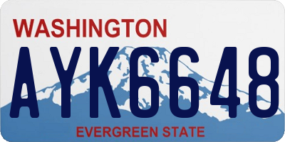 WA license plate AYK6648