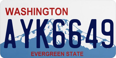 WA license plate AYK6649