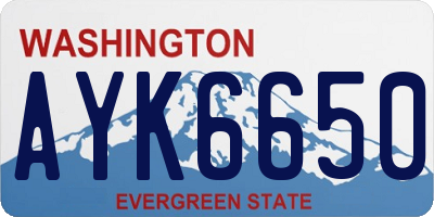 WA license plate AYK6650