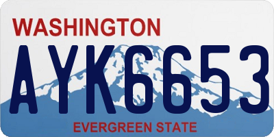 WA license plate AYK6653