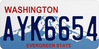 WA license plate AYK6654